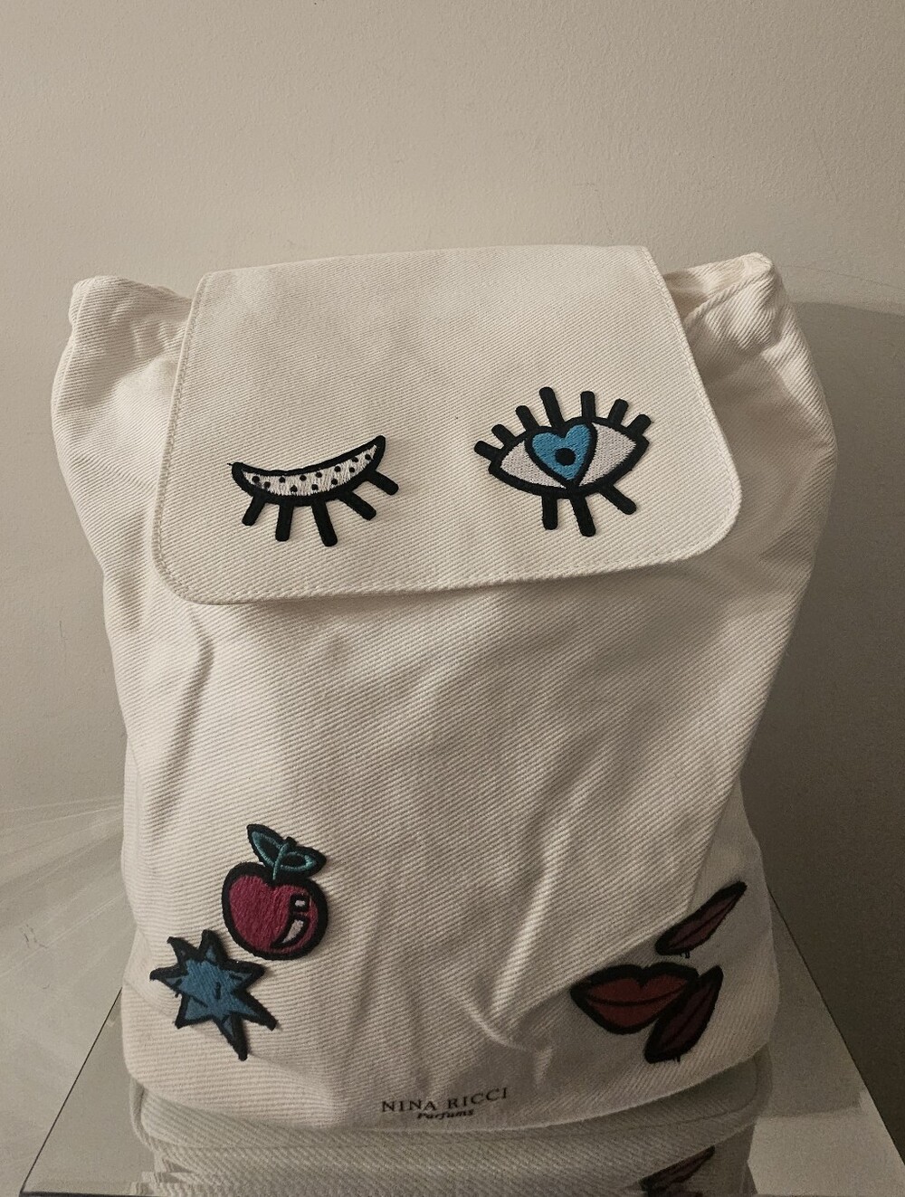 Nina Ricci White Kids Backpack with Eye & Patch Details
